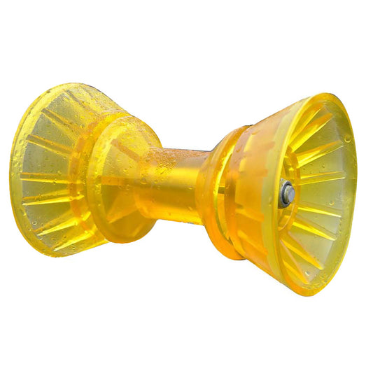 100 mm Yellow Bow Roller, Lge Flange & Bolt