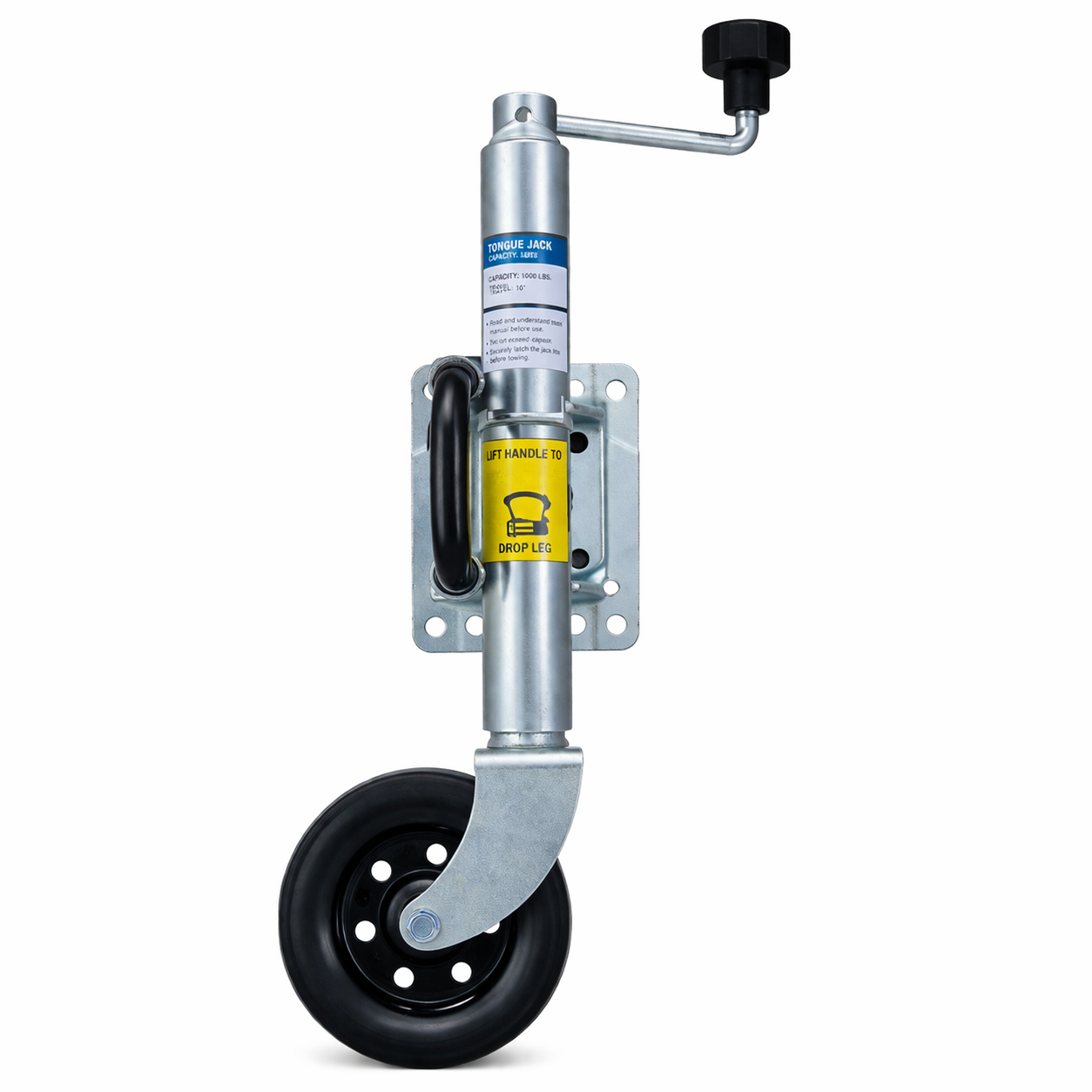 Galvanized Wind-Up & Swing-Up Jockey Wheel 6"